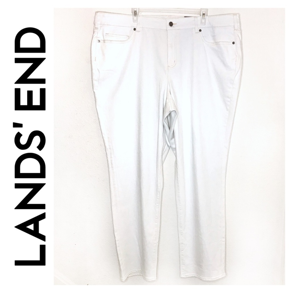 NWT Lands’ End White Straight Leg Jeans
